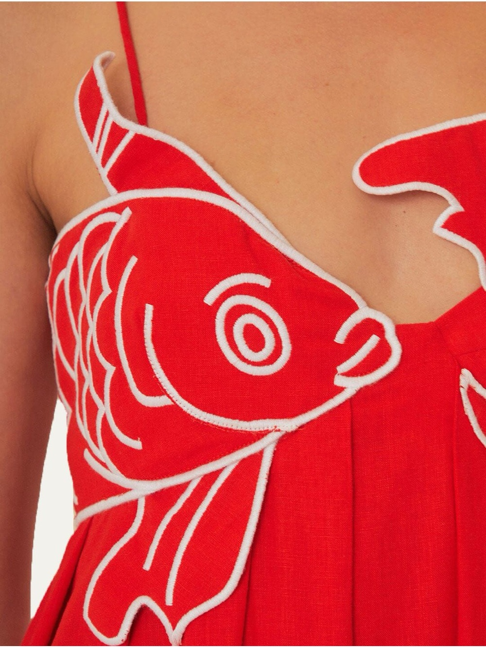 FARM Rio Red Maxi Dress with White Fish Detail - Picture 3 of 11